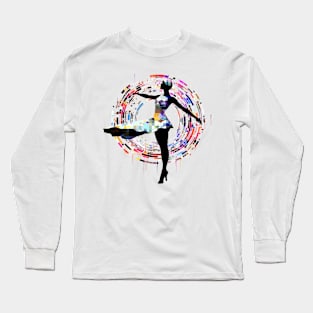 Woman Dancing Dance Performance Abstract Long Sleeve T-Shirt